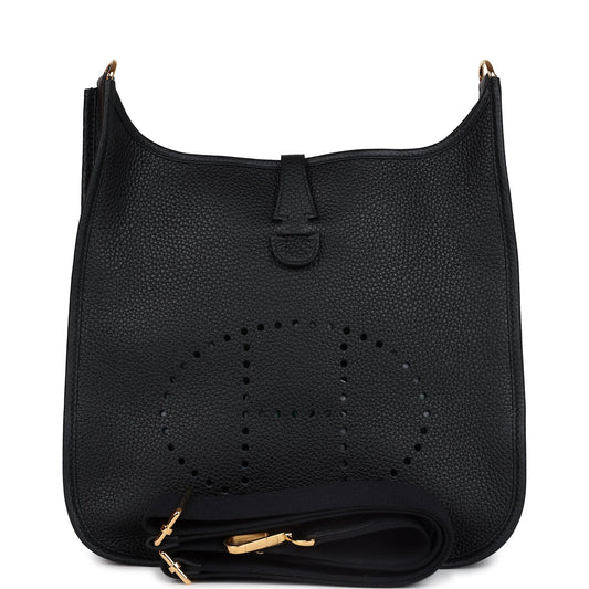 Evelyne III PM Black Clemence Gold Hardware