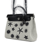 Herbag Zip 31 PM Hobnailed Black and Ecru Printed H Plume Canvas and Vache Hunter Palladium Hardware
