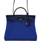 Herbag Zip PM 31 Bleu Bill Toile Militaire Canvas and Bleu Saphir Vache Hunter Palladium Hardware