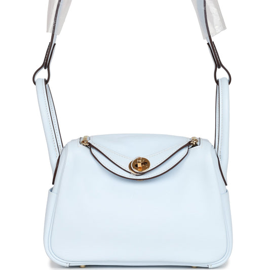 Mini Lindy Bleu Brume Swift Gold Hardware