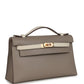 Special Order (HSS) Kelly Pochette Gris Asphalte and Beton Swift Rose Gold Hardware