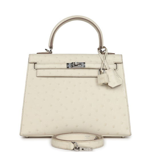 Kelly Sellier 25 Beton Ostrich Palladium Hardware