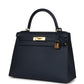 Kelly Sellier 28 Bleu Indigo Epsom Gold Hardware