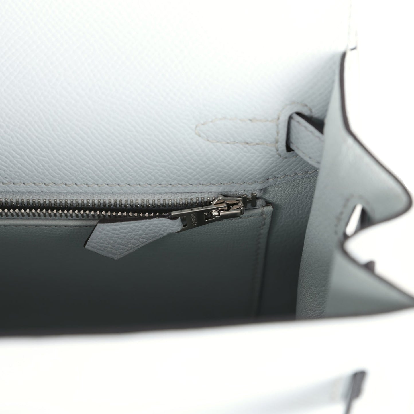 Kelly Sellier 25 Gris Platine Epsom Electrum Hardware