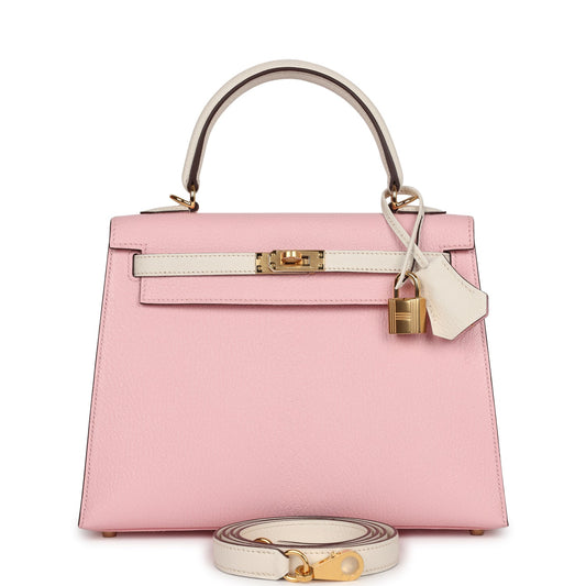 Special Order (HSS) Kelly Sellier 25 Rose Sakura and Nata Chevre Gold Hardware