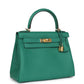 Kelly Retourne 28 Vert Vertigo Clemence Gold Hardware