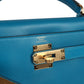Kelly Retourne 28 Bleu Izmir Tadelakt Gold Hardware