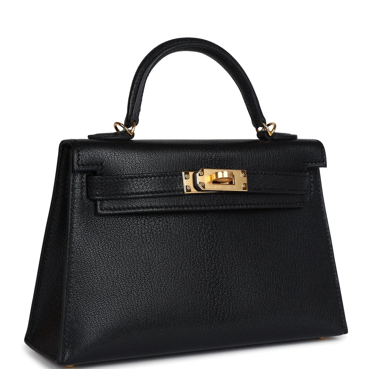 Kelly Sellier 20 Black Chevre Mysore Gold Hardware