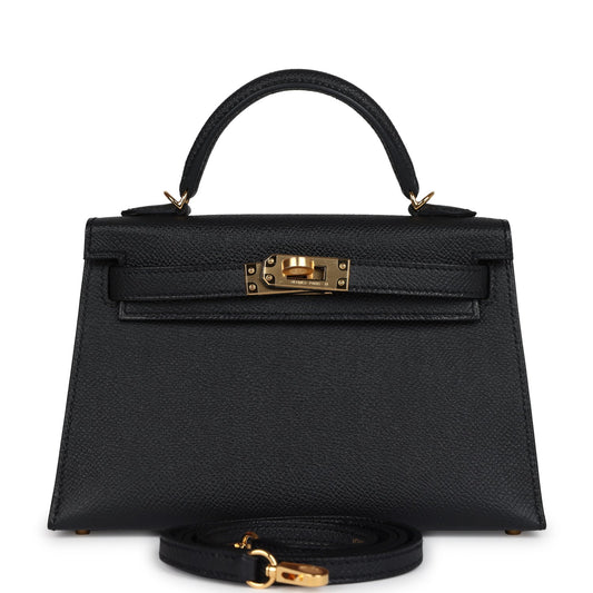 Kelly Sellier 20 Black Epsom Gold Hardware