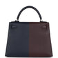 Kelly Sellier 28 Casaque Bleu Indigo and Rouge Sellier Epsom Palladium Hardware