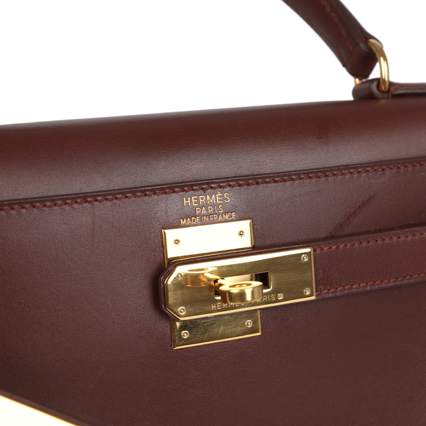 Vintage Kelly Sellier 28 Noisette Box Gold Hardware