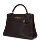 Vintage Kelly Retourne 32 Marron Fonce Fjord Gold Hardware