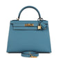 Kelly Sellier 28 Blue Jean Epsom Gold Hardware