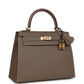 Kelly Sellier 25 Etoupe Epsom Gold Hardware