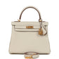 Special Order (HSS) Kelly Retourne 25 Craie Verso Togo Brushed Gold Hardware