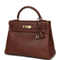 Vintage Kelly Retourne 32 Marron Fonce Ardennes Gold Hardware