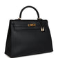 Vintage Kelly Sellier 35 Black Ardennes Gold Hardware