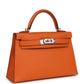 Kelly Sellier 20 Orange Epsom Palladium Hardware
