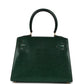 Vintage Kelly Sellier 20 Vert Fonce Varanus Salvator Lizard Gold Hardware