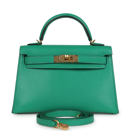 Kelly Sellier 20 Menthe Chevre Chamkila Gold Hardware