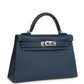 Kelly Sellier 20 Bleu de Prusse Epsom Palladium Hardware