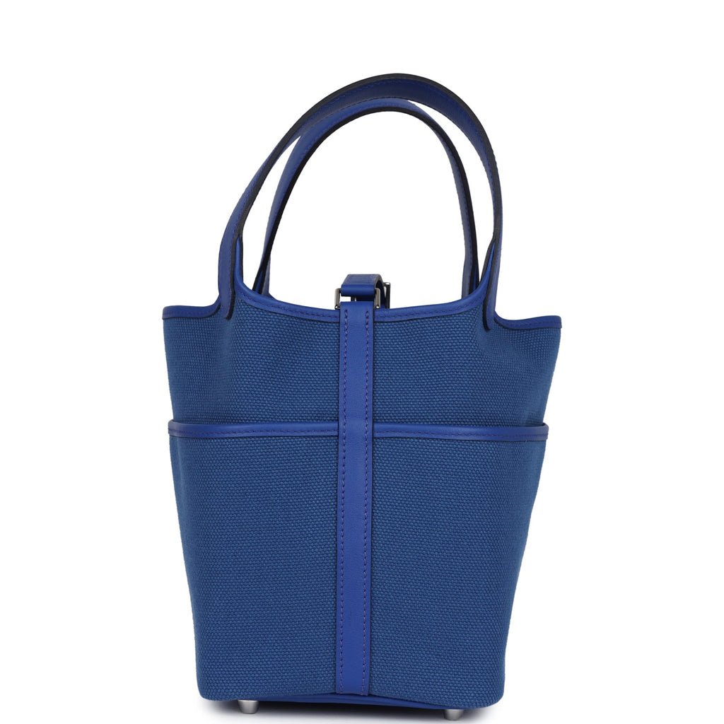 Picotin Cargo 18 Bleu Royal Swift and Toile Canvas Palladium Hardware