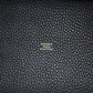 Picotin Lock 18 Casaque Bleu Nuit and Vert Cypress Clemence Gold Hardware