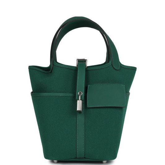 Picotin Cargo 18 Vert Moyen Swift and Toile Canvas Palladium Hardware