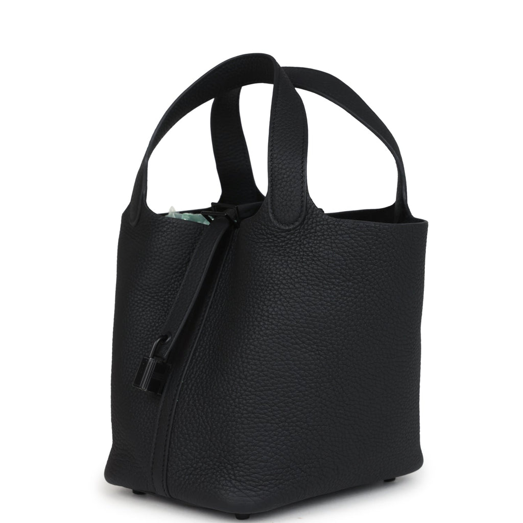 Picotin Lock 18 Monochrome Black Clemence Black Hardware