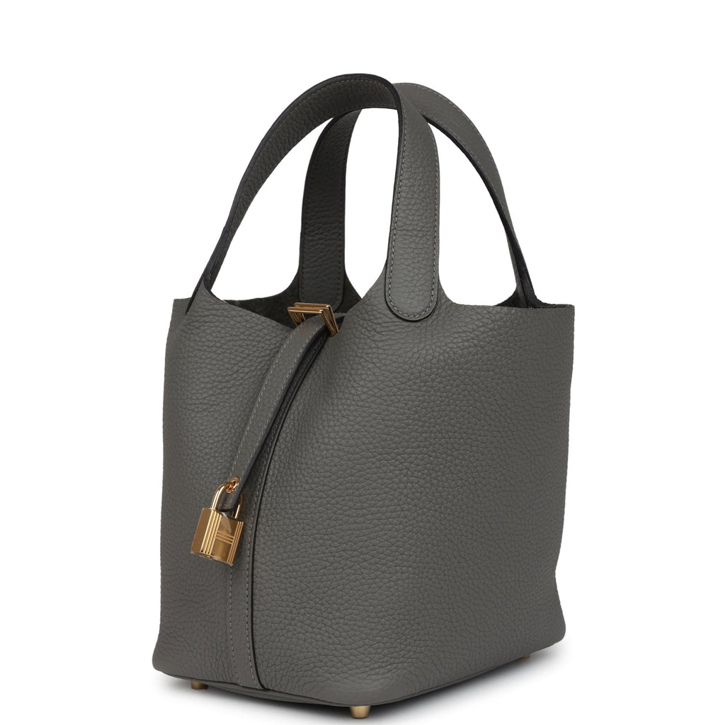 Picotin Lock 18 Gris Meyer Clemence Gold Hardware