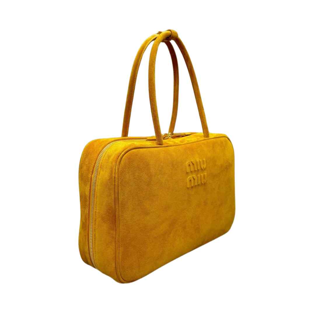 Miu Suede Beau Top-Handle Bag