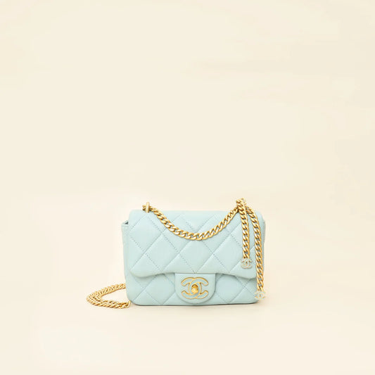 Chanel Light Blue Pending CC Mini Square Flap