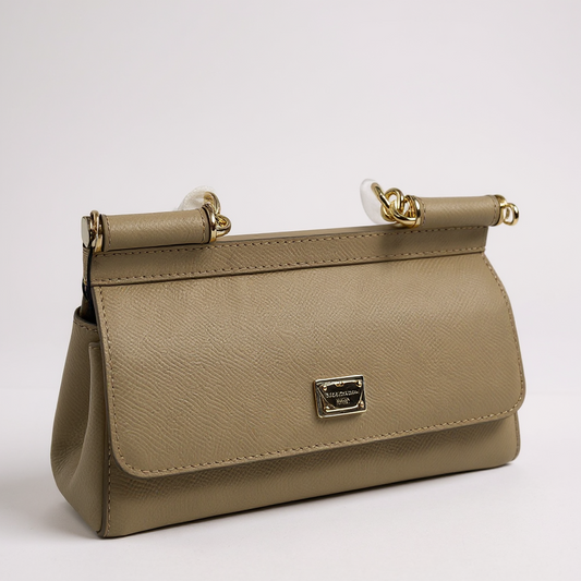 Small Sicily Long Top Handle Bag in Dauphine Leather