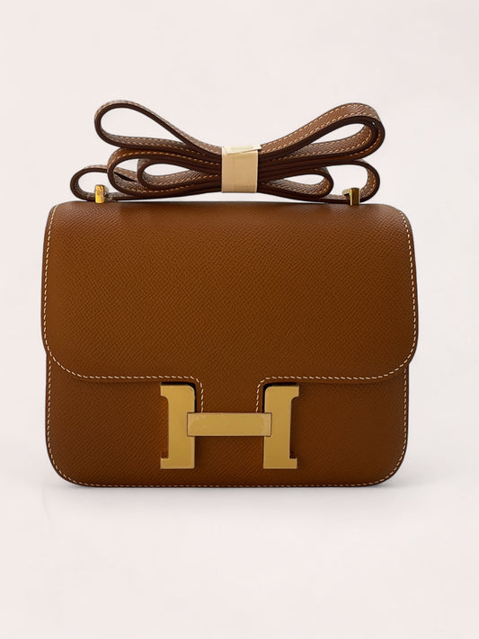 Epsom Constance 18 Gold color Camel Hardware