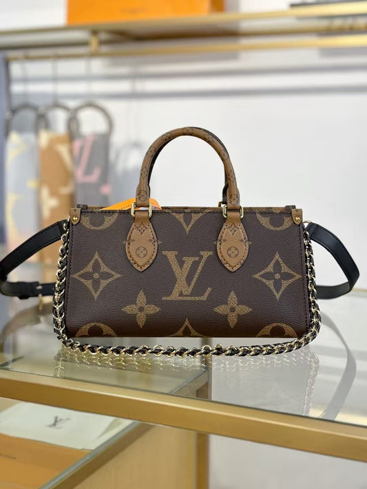 Structured Top Handle Bag with Chain Trim