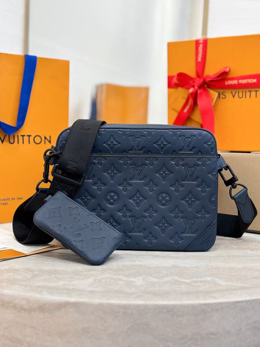 Modern Embossed Crossbody with Coin Pouch