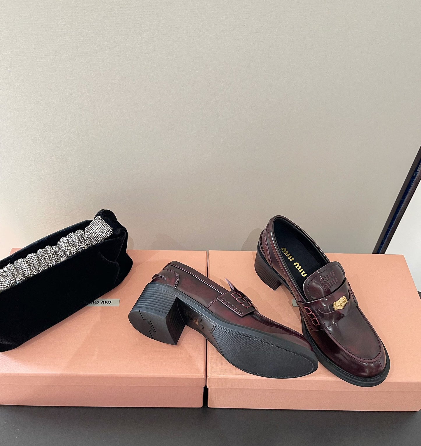 Burgundy Heel Loafers