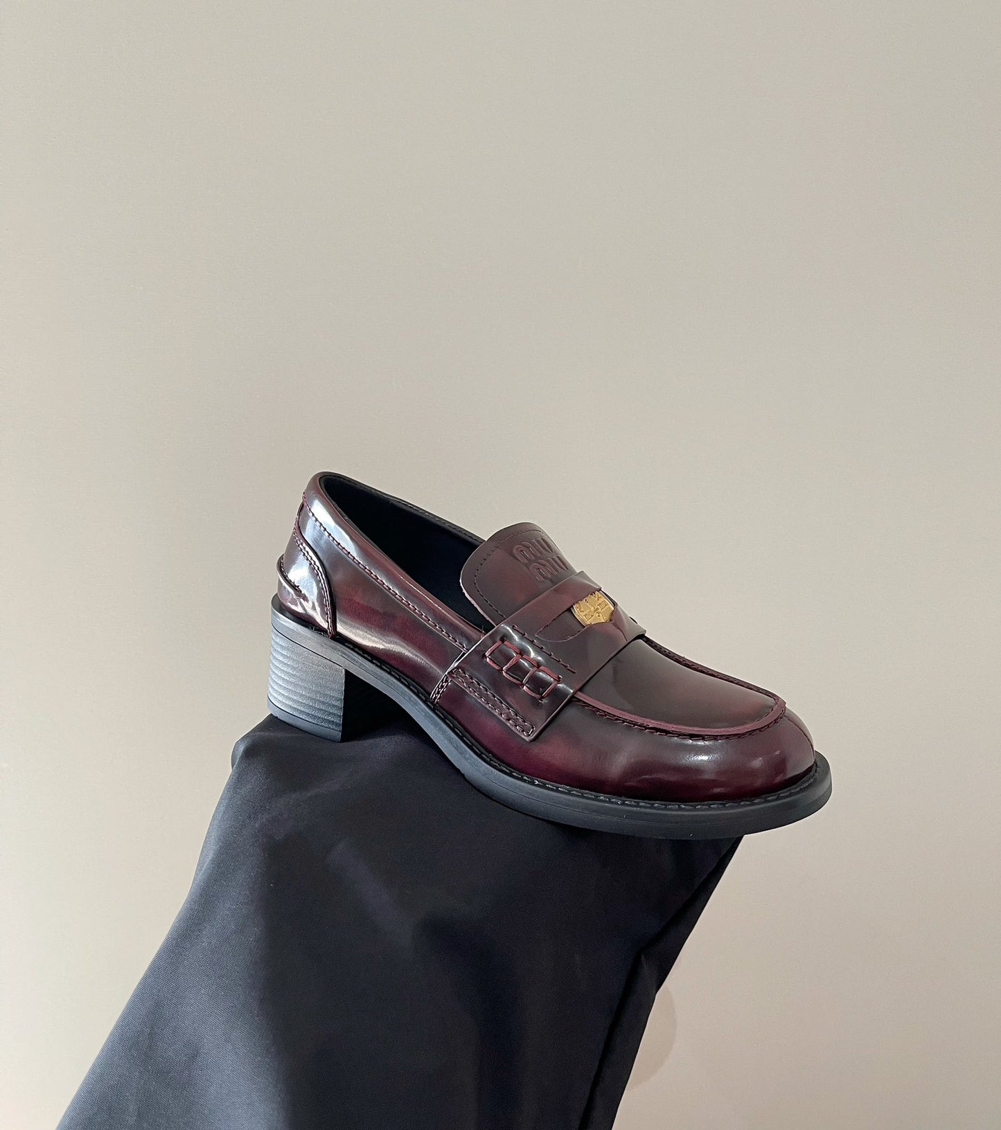 Burgundy Heel Loafers