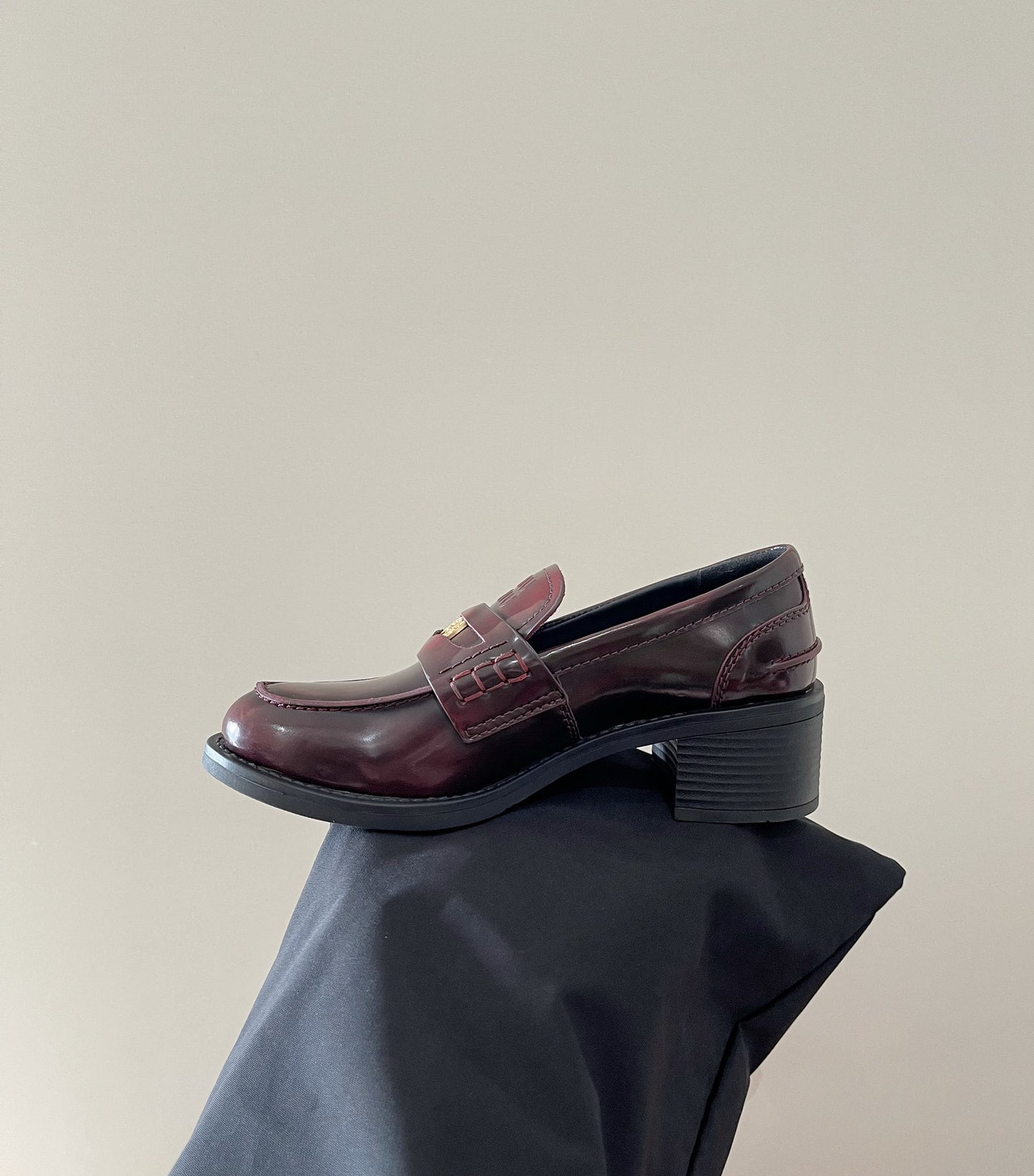 Burgundy Heel Loafers