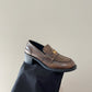 Dark brown heel loafers
