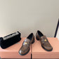 Dark brown heel loafers