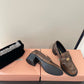 Dark brown heel loafers
