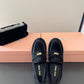 Black Chamoise Loafers