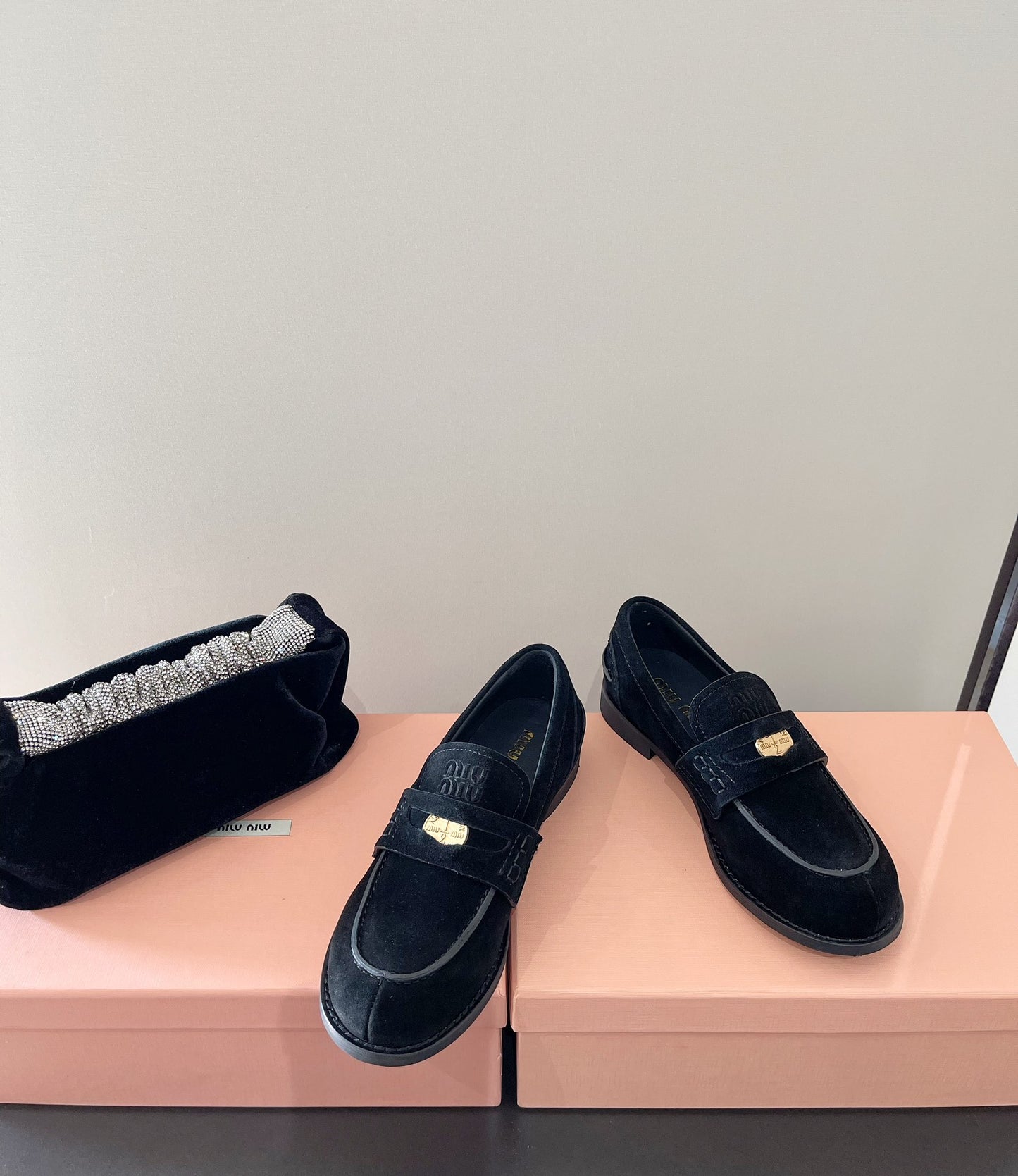 Black Chamoise Loafers