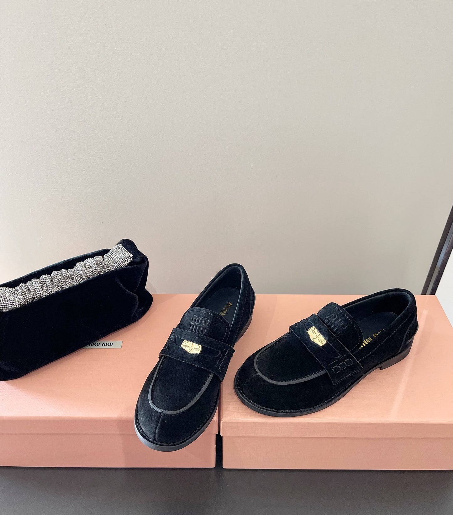Black Chamoise Loafers