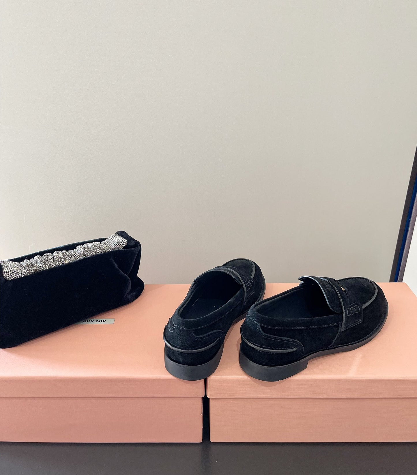 Black Chamoise Loafers