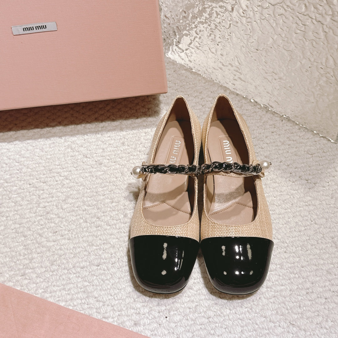 Beige and Black Ballerina