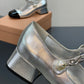Silver and Black Heels