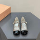 Silver and Black Heels