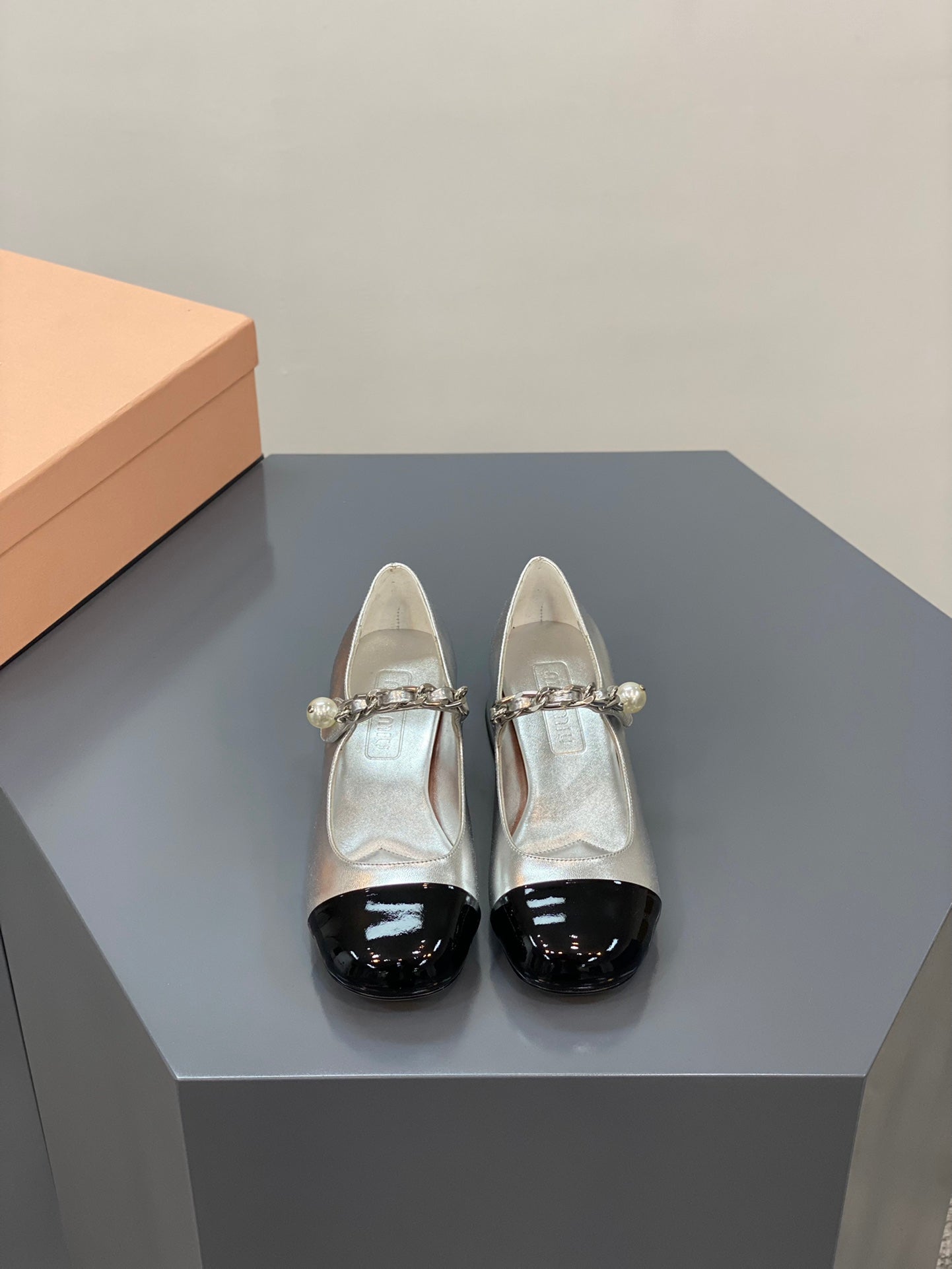 Silver and Black Heels